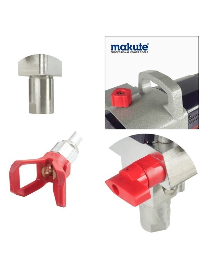 ماكيوت جهاز رش طلاء عالي الضغط بدون هواء، 1800 واط، 230 بار، ماكينة رش كهربائية، معدل تدفق 1.8 لتر/دقيقة، تغطية واسعة 250 مم للجدران والطلاءات، PS121-230 - Image 4